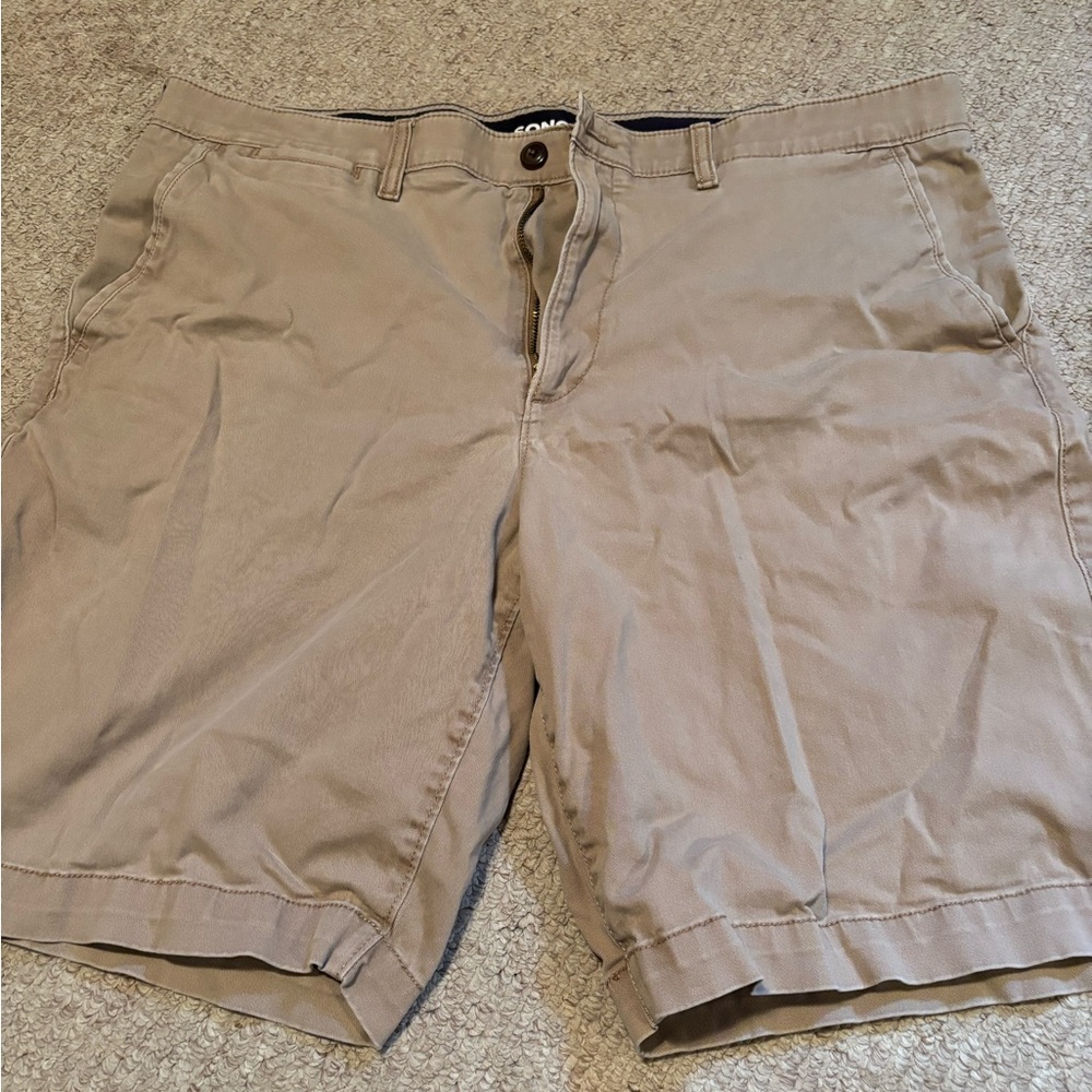 Sonoma Men's Tan Flat-Front Shorts